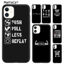 MaiYaCa Training Workout Gym Crossfit Quote Phone Case For iPhone 16 15 SE2020 6 7 8 plus 11 12 mini 13 14 pro max  coque