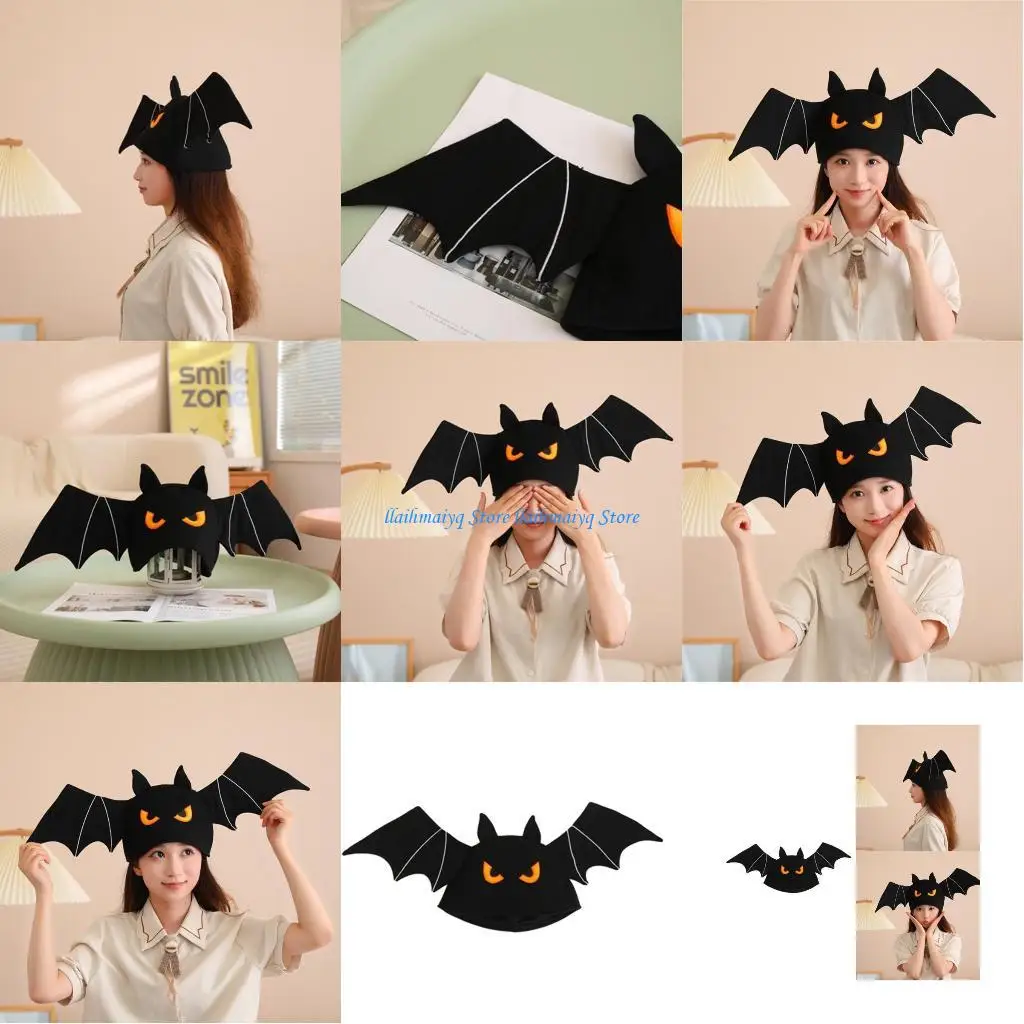 

573B головной убор на Хэллоуин для взрослых и детей, плюшевая кепка с изображением летучей мыши, костюм на Пасху, теплый убор с