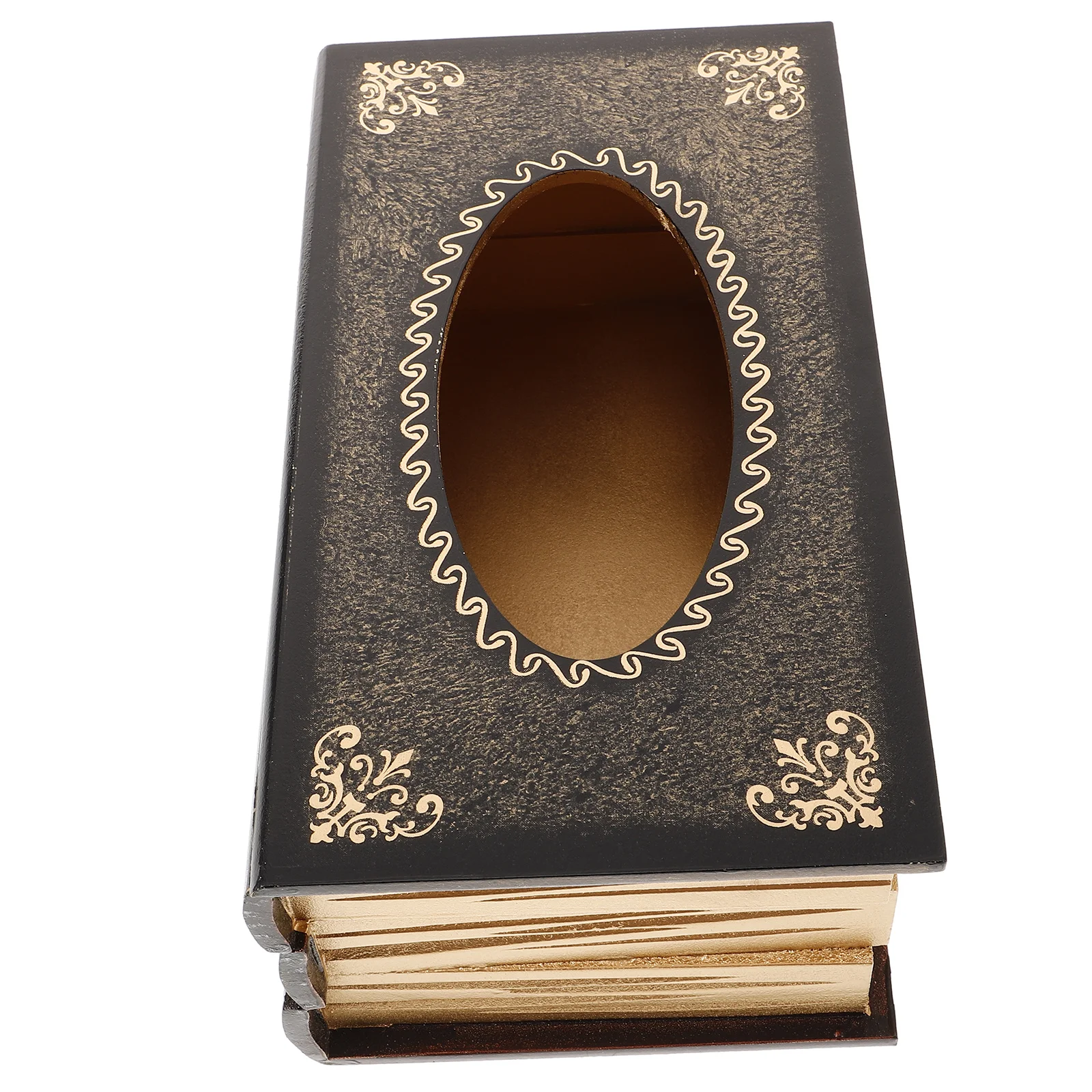 

Wooden Tissue Box Vintage Retro Book Design for Home Office Car Napkin Holder Dispenser Wooden Tissue Box