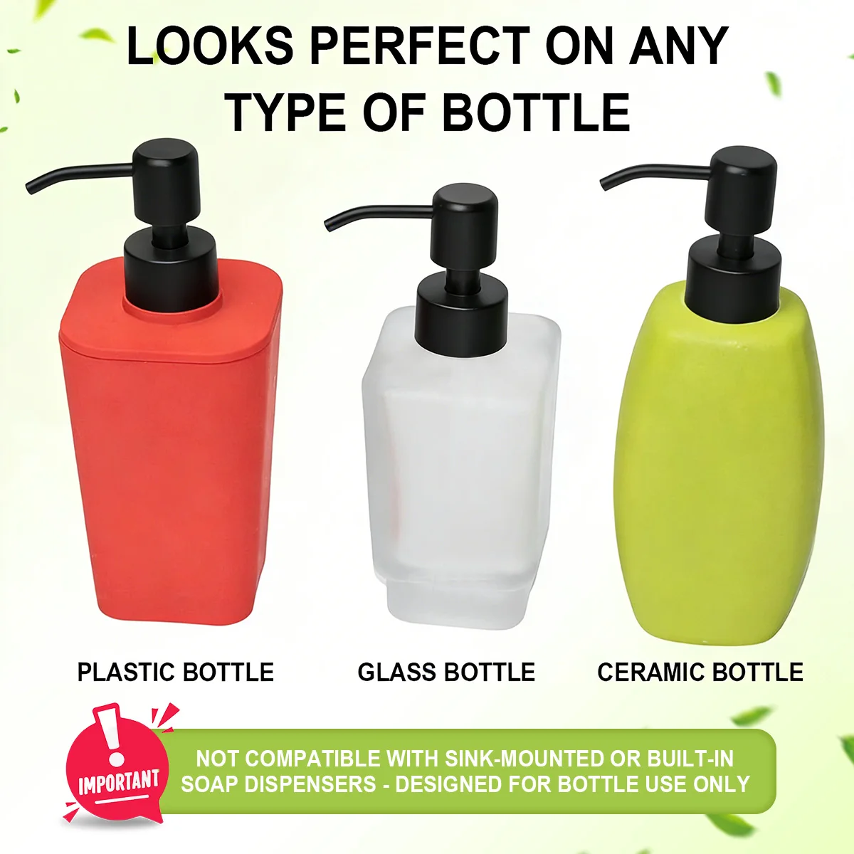 1/2/3/4pcs Soap Dispenser Pump Head Replacement Spare for Standard 28/400, Stainless Steel Pump Head Soap Dispenser