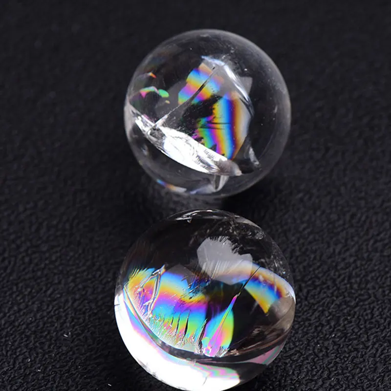 Natural Rainbow Clear Crytsals Ball Quartz Gemstones Jewelry Crystal Divination Orb Healing Reiki Home Decor DIY Crafts Gift 1Pc