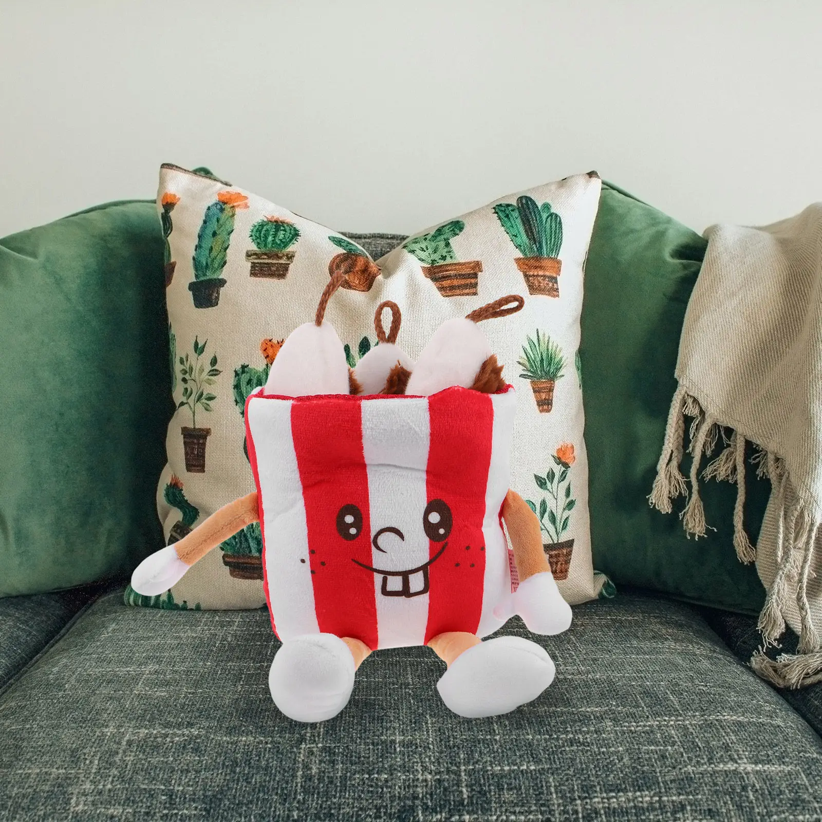 Cuscino Realistico a Forma di Popcorn da 30 Cm - Simpatico Cuscino Imbottito a Forma di Cibo per Alleviare lo Stress - Divertente Cuscino Decorativo per Bambini e Adulti