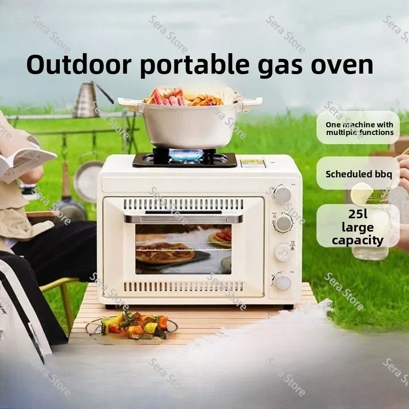 Portable Gas Oven, Field Camping, Integrated Casserole, 25-30L Oven