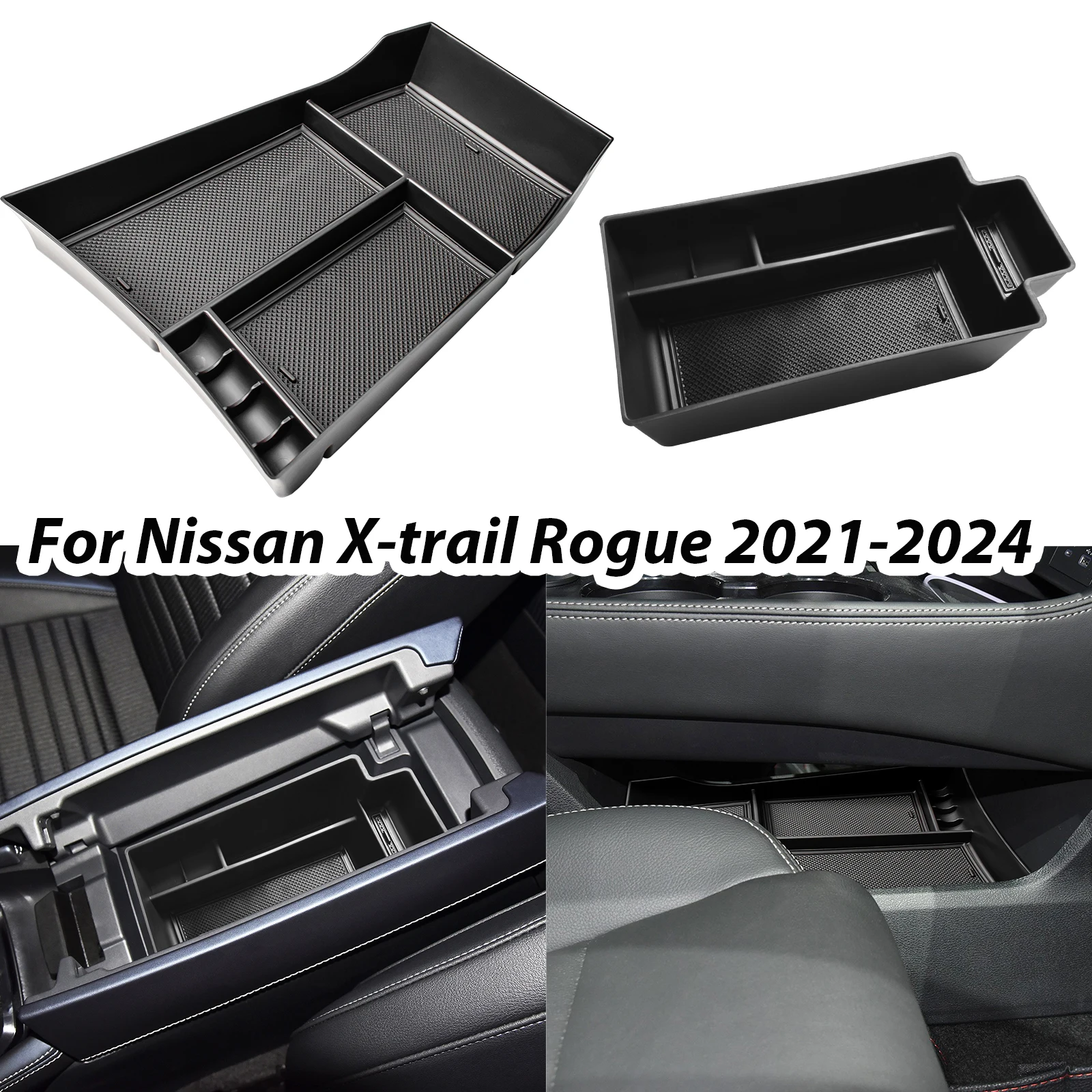 

Center Console Organizer Armrest Box Storage For Nissan X-trail Rogue 2021 2022 2023 2024 T33 Car ABS Accessories Storage Box