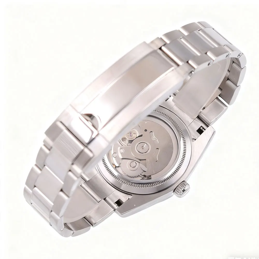 LOGO personalizzato Lusso NH35 Orologio automatico da uomo 36mm / 40mm Quadrante sterile Vetro zaffiro Orologi meccanici da uomo Reloj Hombre