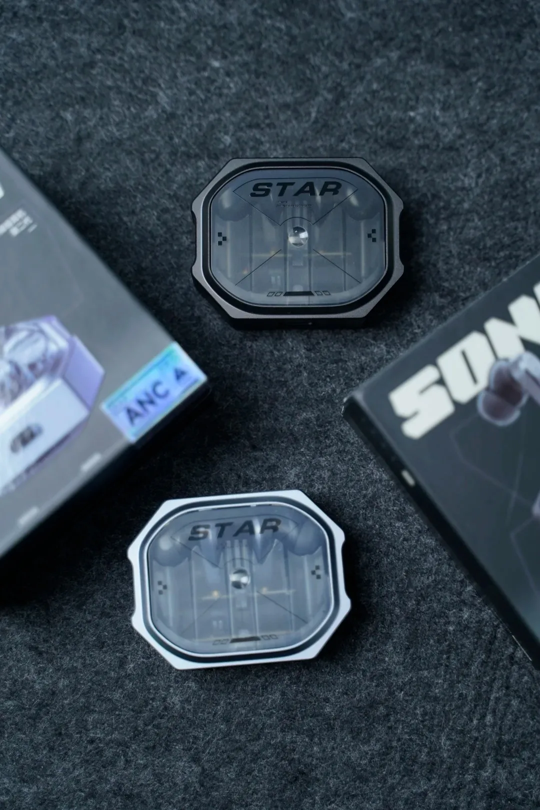 SONGX Vsinger Nigh Black TWS auricolare Bluetooth Design aerospaziale Star Ring lega ANC riduzione del rumore cuffie da gioco Wireless