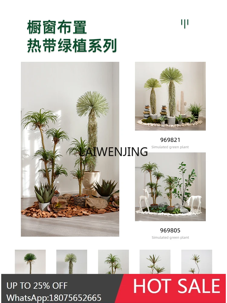 simulated green plant window landscaping desert camping wind landscape decoration under the stairs