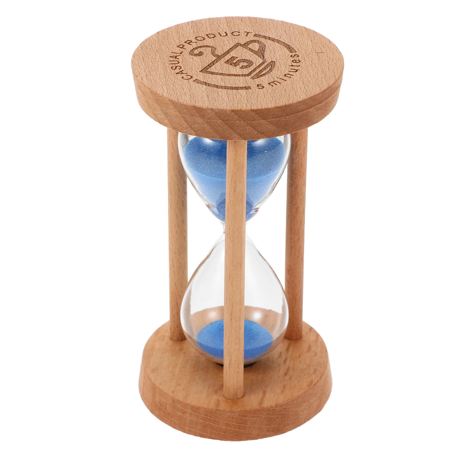 Minuterie de cinq minutes, ornements pour entraînements, sablier en verre, horloge couleur bois