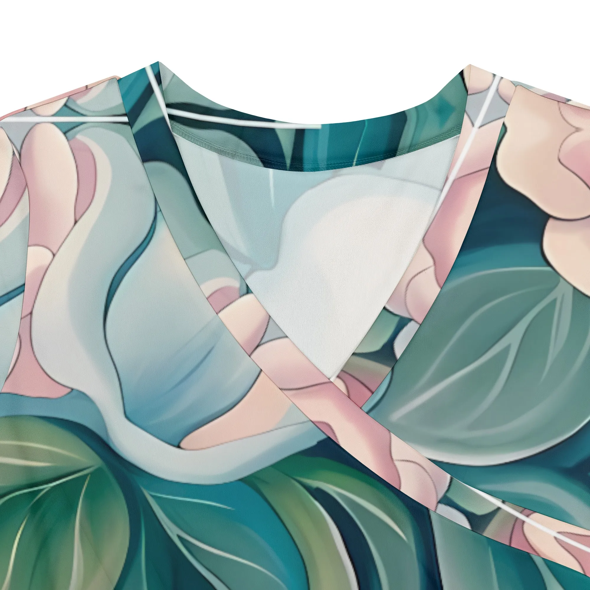 V-Neck Floral Wrap Maxi Dress with Belt Elegant Pastel Summer Dress with 3/4 Sleeves