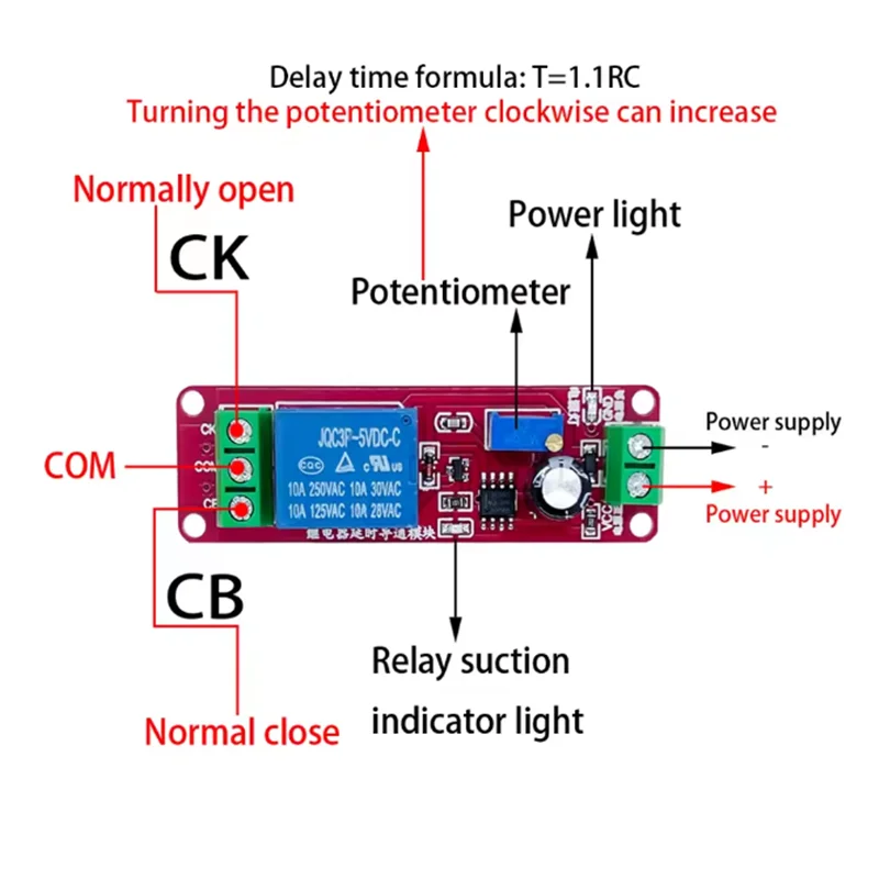 NE555 DK555 Timer Switch Adjustable Disconnect Module Time delay relay Module DC 12V Delay relay shield 0~10S