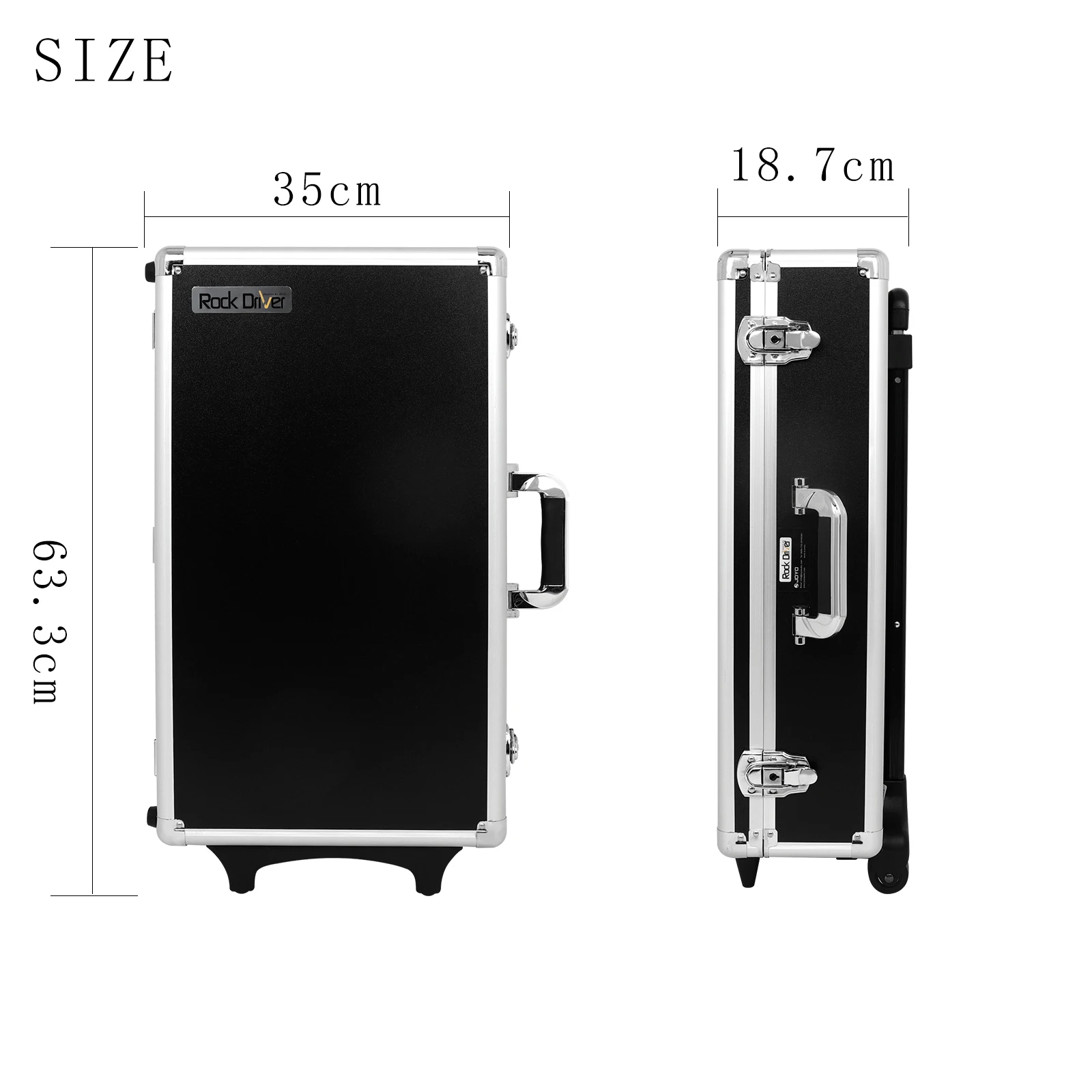JOYO Guitar Effects Pedal Trolley Case Portable Guitar Effect Pedals Flight Case Aluminum Frame Hard Case for Effects Protection