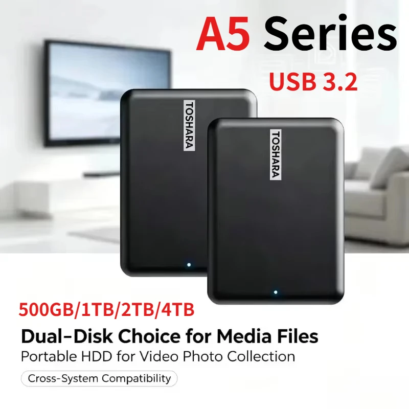 Original A5 Portable External Hard Drive 500GB/1TB/2TB/4TB Canvio Basics USB 3.2 External Data Storage Capacity for  Notebook