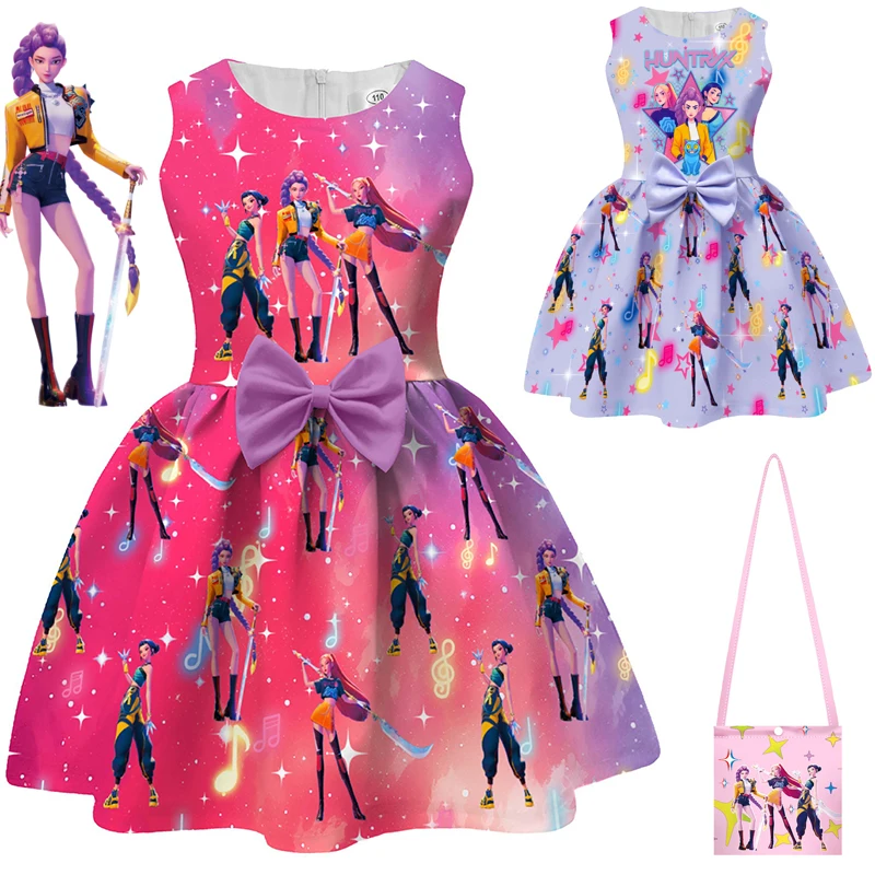 

Kpop охотники на демонов детский карнавальный костюм Руми Мира Зои платья принцессы для девочек на день рождения Хэллоуин Рождественский костюм