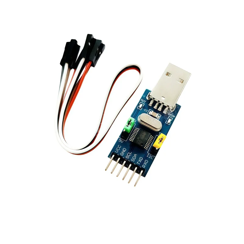 CH341T dual-module USB to I2C, IIC, UART, USB to TTL microcontroller serial port downloader