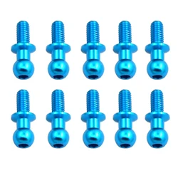 10Pcs M3 Metal Hex Ball Head Screws for Tamiya TT01 TT02 Sakura D5 1/10 RC Drift Car Spare Parts Universal,Blue