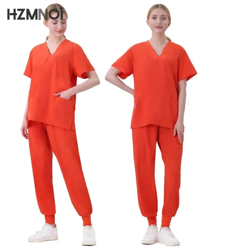 Uniforme d'infirmière en pharmacie à manches courtes, vêtements de travail unisexes multicolores pour médecins d'hôpitaux, uniformes de proporbuccale et dentaire