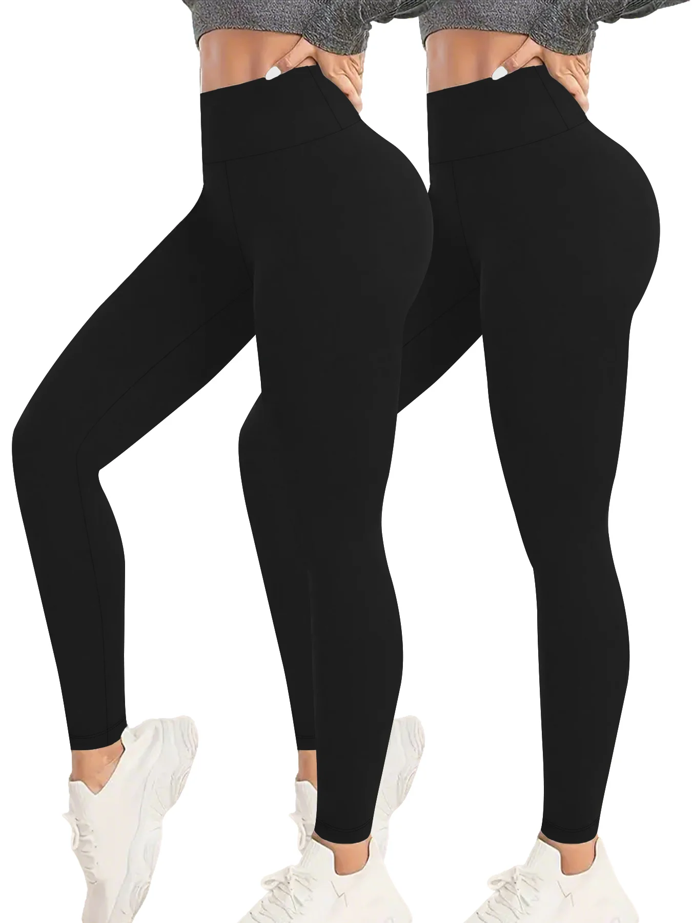 

2 Pack Women's Super Soft Leggings High Waisted Tummy Control No See Through Workout Yoga Running Athletic Push Up Gym Leggings