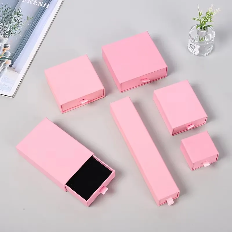 10pcs Paper Jewelry Gift Box For Ring Earrings Pendant Necklace Bracelet Stud Organizer Wedding Favors Jewellery Packaging Sack