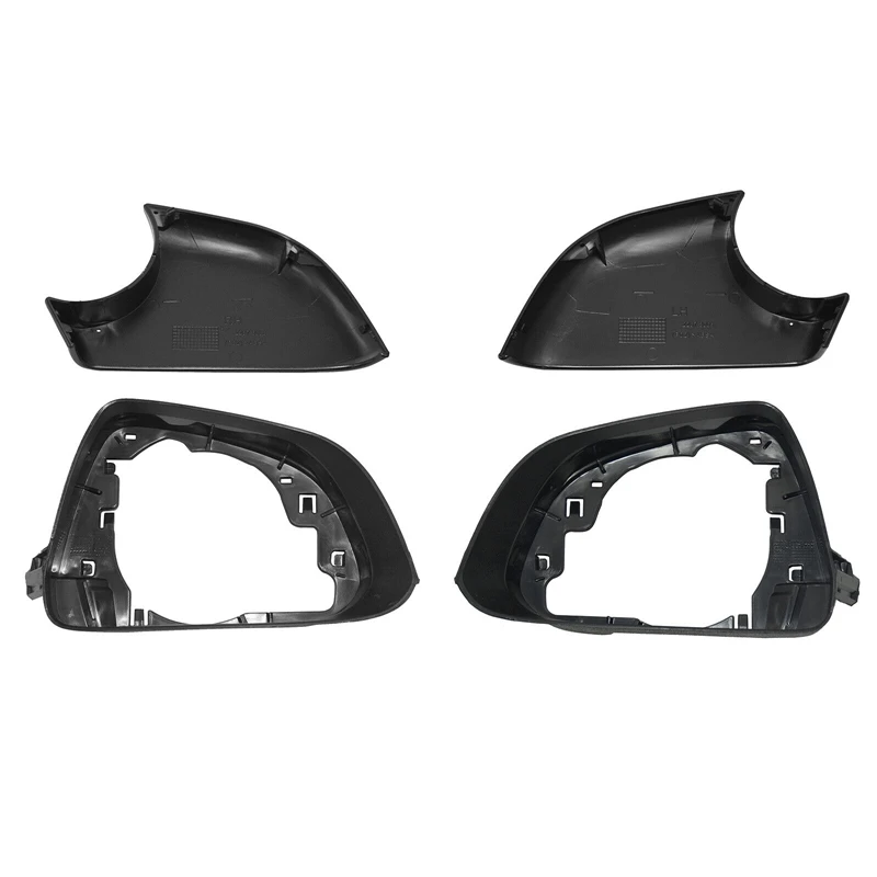 Car Left & Right Side Door Mirror Lower Cover With Frame Black For Tesla Model 3 2017-2021