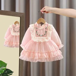 Girls Dresses Spring Autumn Children Cotton Princess Party Dress For Baby Clothes 1 To 5 Years Kids Christmas Dress Costume 2024