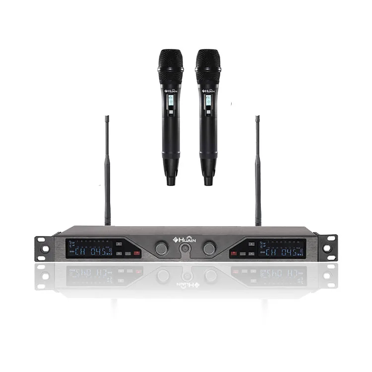 

Professional diversity cordless mic system dynamic UHF handheld mic wireless microphone