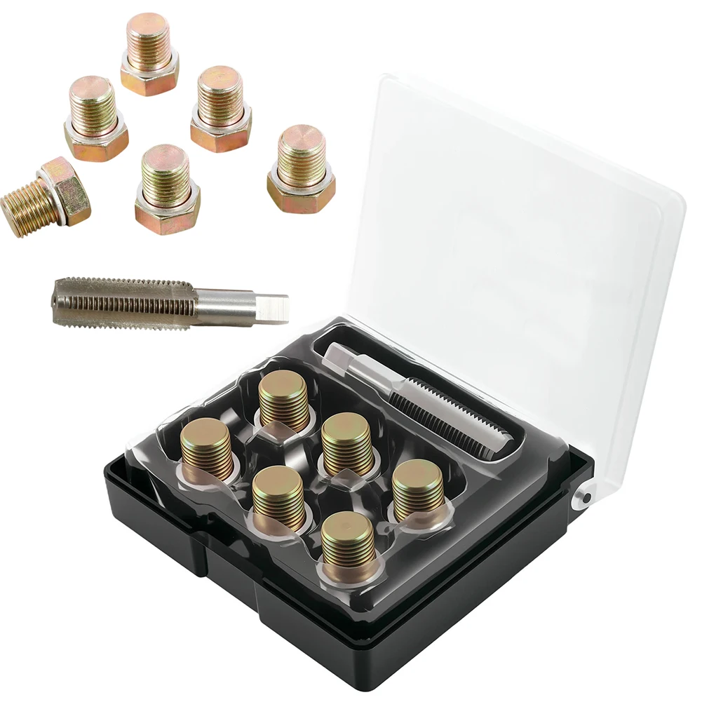 

13 шт., сливная пробка для масла, комплект для ремонта резьбы, зачищенный винт для ремонта масляного поддона, дифференциальные сливные пробки, инструменты для резьбы