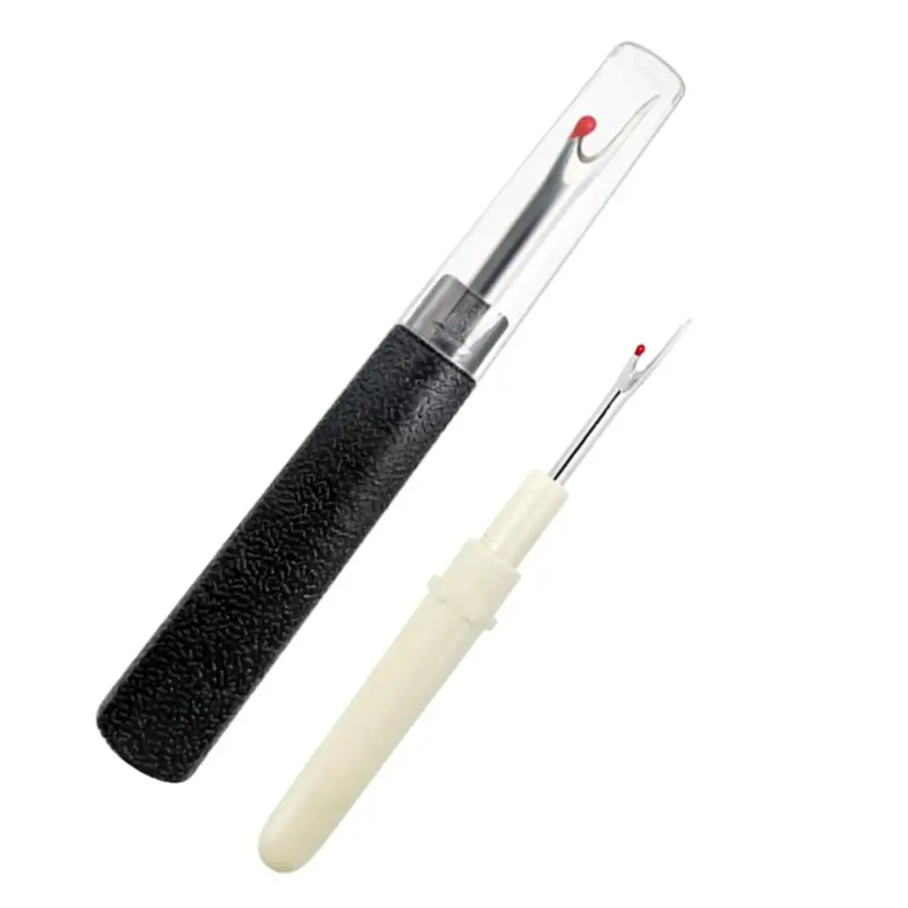 

2 Pcs Black Wooden Large White Small Seam Ripper Embroidery Tools Stainless Steel Thread Clothing Removal Portable Sewing