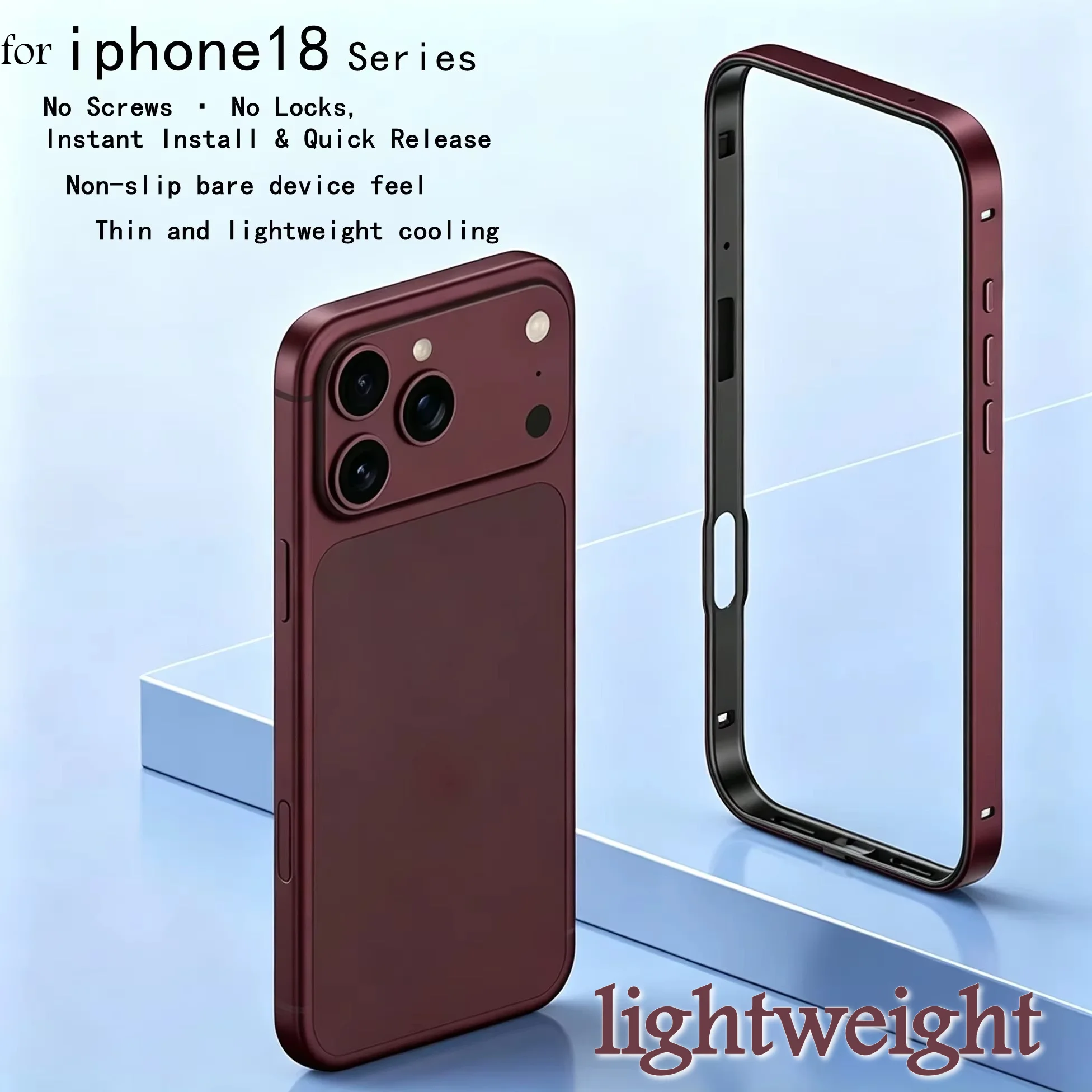 Capas Leves com Estrutura Metálica à Prova de Choque para iPhone 18 Pro Max 17 16 15 14 13 Pro Max, Capa Protetora de Liga de Alumínio à Prova de Arranhões