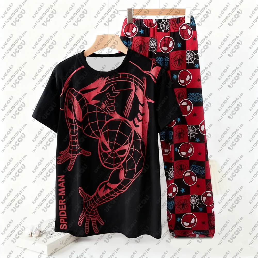 

Adult Women Kids Gift Sweatshirt Casual T Shirt S-Spiderman Half Sleeves Pajama Set B-Batman M-Marvel Pj's Boys Girls Tee Anime