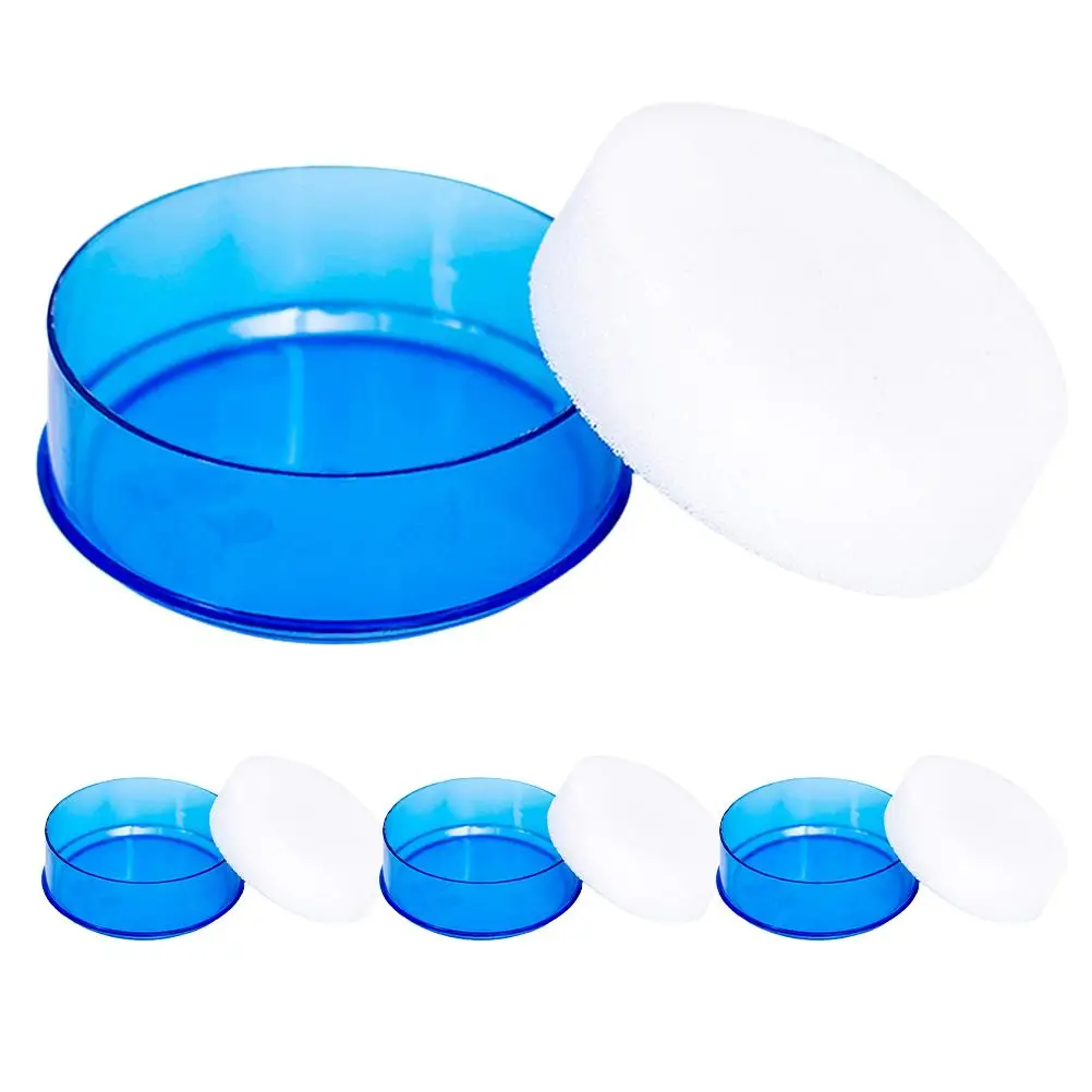 

4 Pcs Money Counting Hand Wet Device Moisteners Paste for Dipping Tank Sponge Blue Fingertip Counter Tips Office