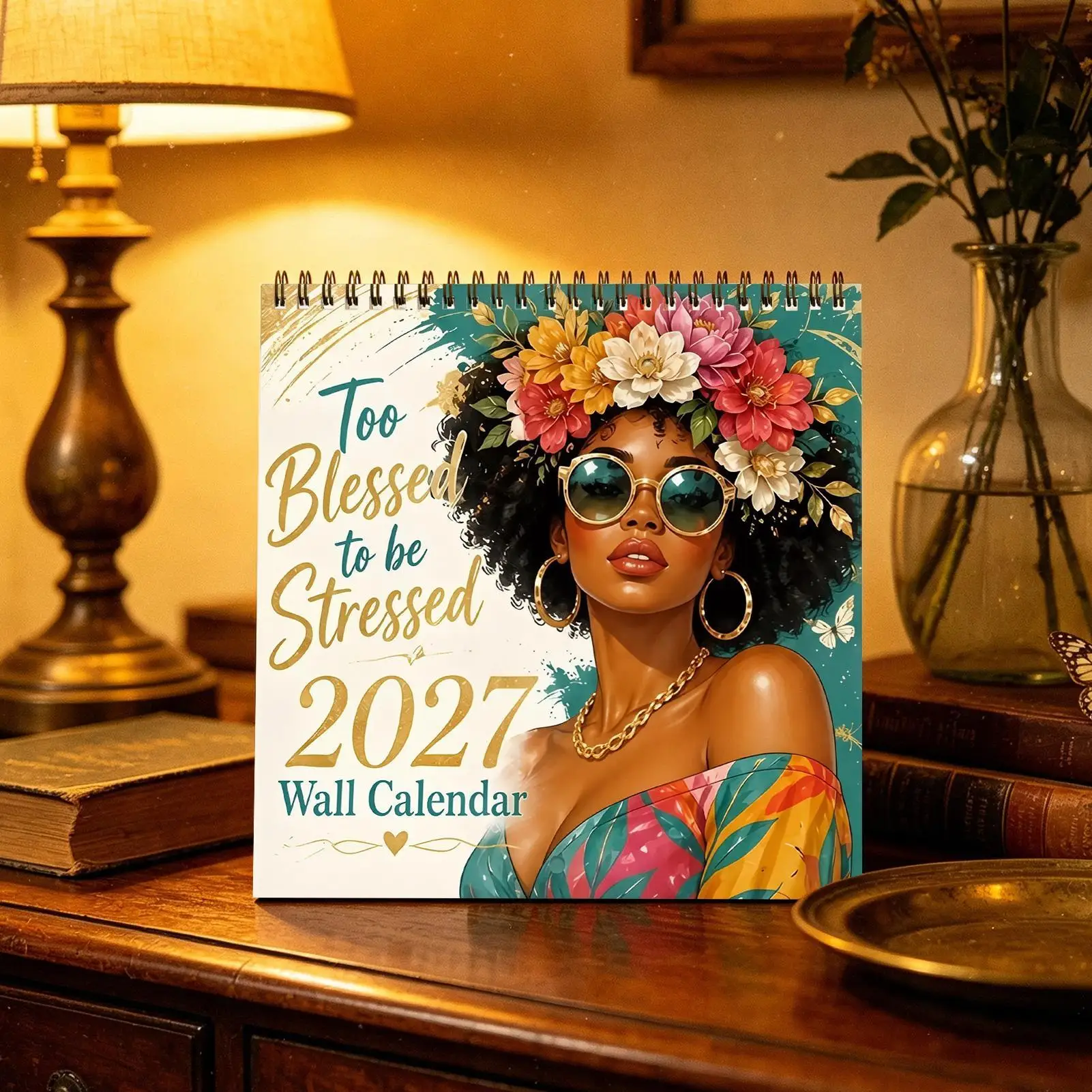 2027 Wall Calendar 12 Months of Charming Natural flowers Illustrations Funny & Functional Decor for Home Office Classroom