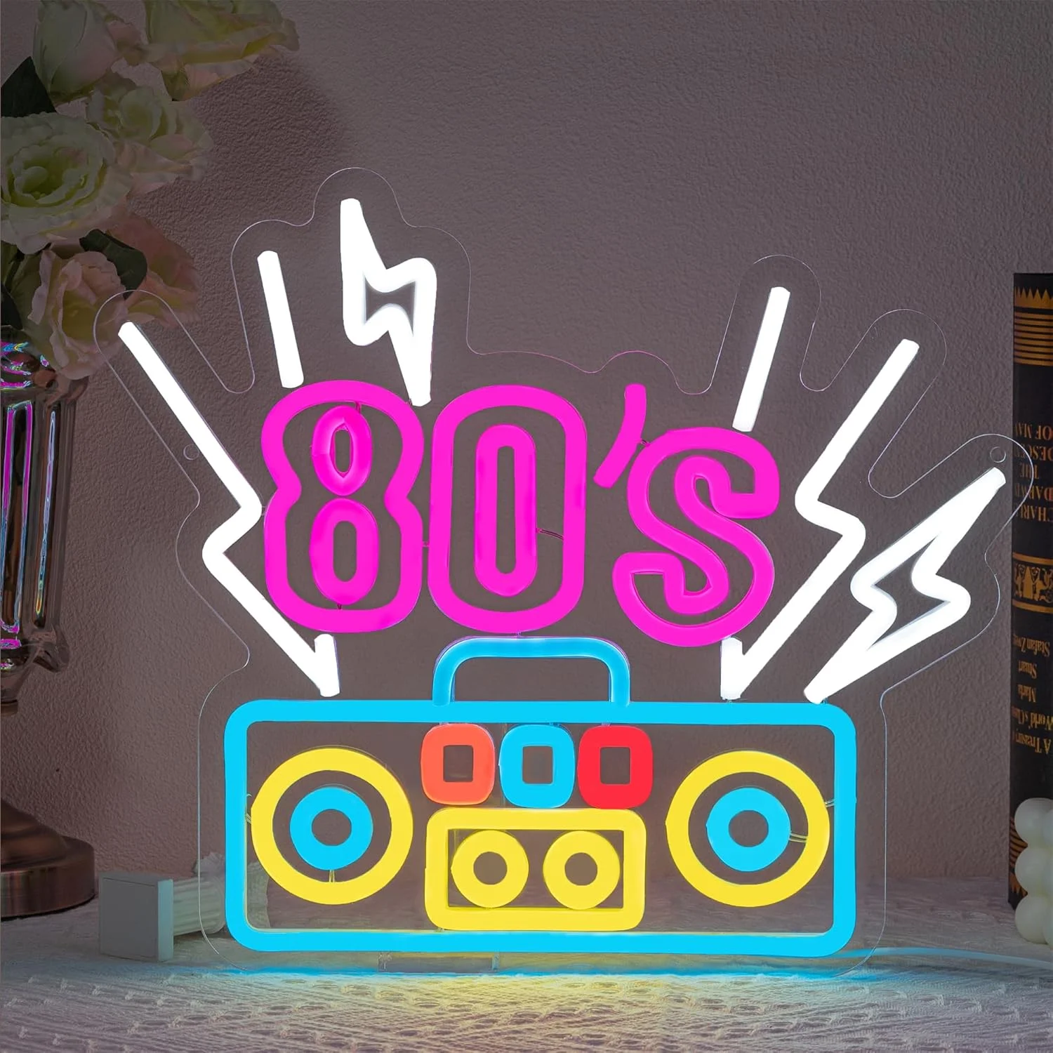 

To The 80s Back Neon LED Sign Room Decoration For Retro Store Disco Wall Decor Living Room Party Home Art Dimmable Lamp USB