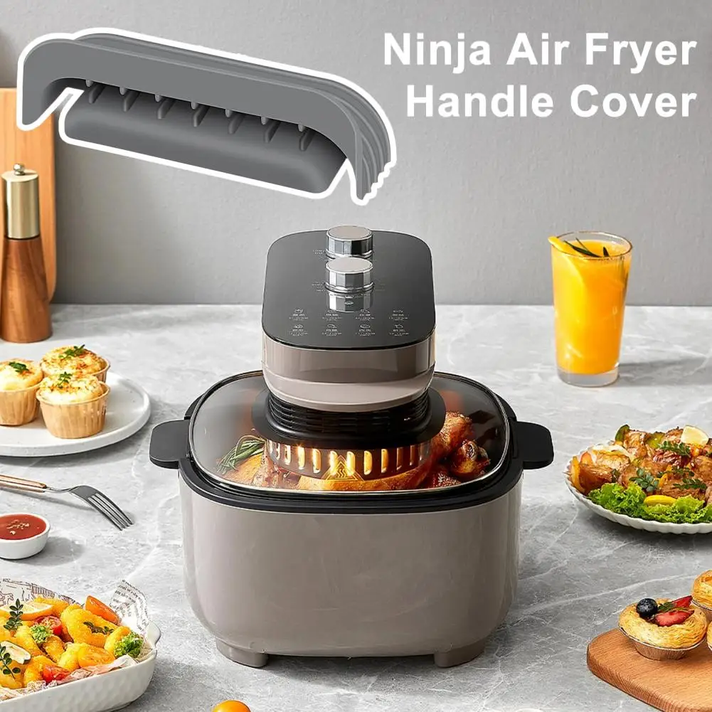 Glass Air Fryer Handle Cover Heat Resistant Handle Cover 2pcs Silicone Handle Covers for Ninja Crispi Glass Air for Cleancrisp