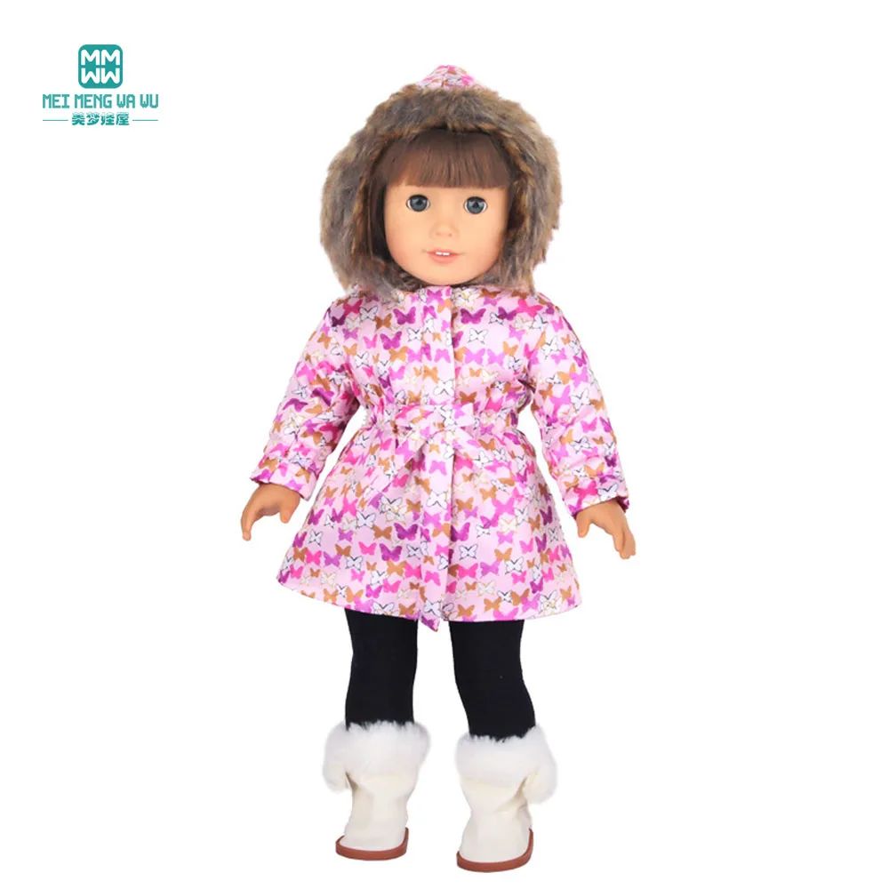 

Clothes for Dolls Fits 43cm Toy New Born Doll American doll Fashion multicolor hooded fur Cotton jacket gifts for girl