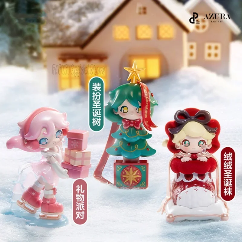 POP MART AZURA Warme Kerst Serie Blind Box Guess Bag Mystery Box Speelgoed Pop Anime Figuur Desktop Ornamenten Gift Collection