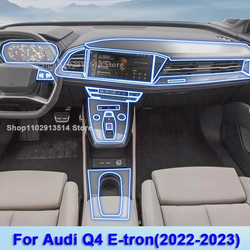 

Interior Protective Film For Audi Q4 E-tron(2022-2023) Custom Fit Dashboard Center Console Screen Protector Anti-Scratch Sticker