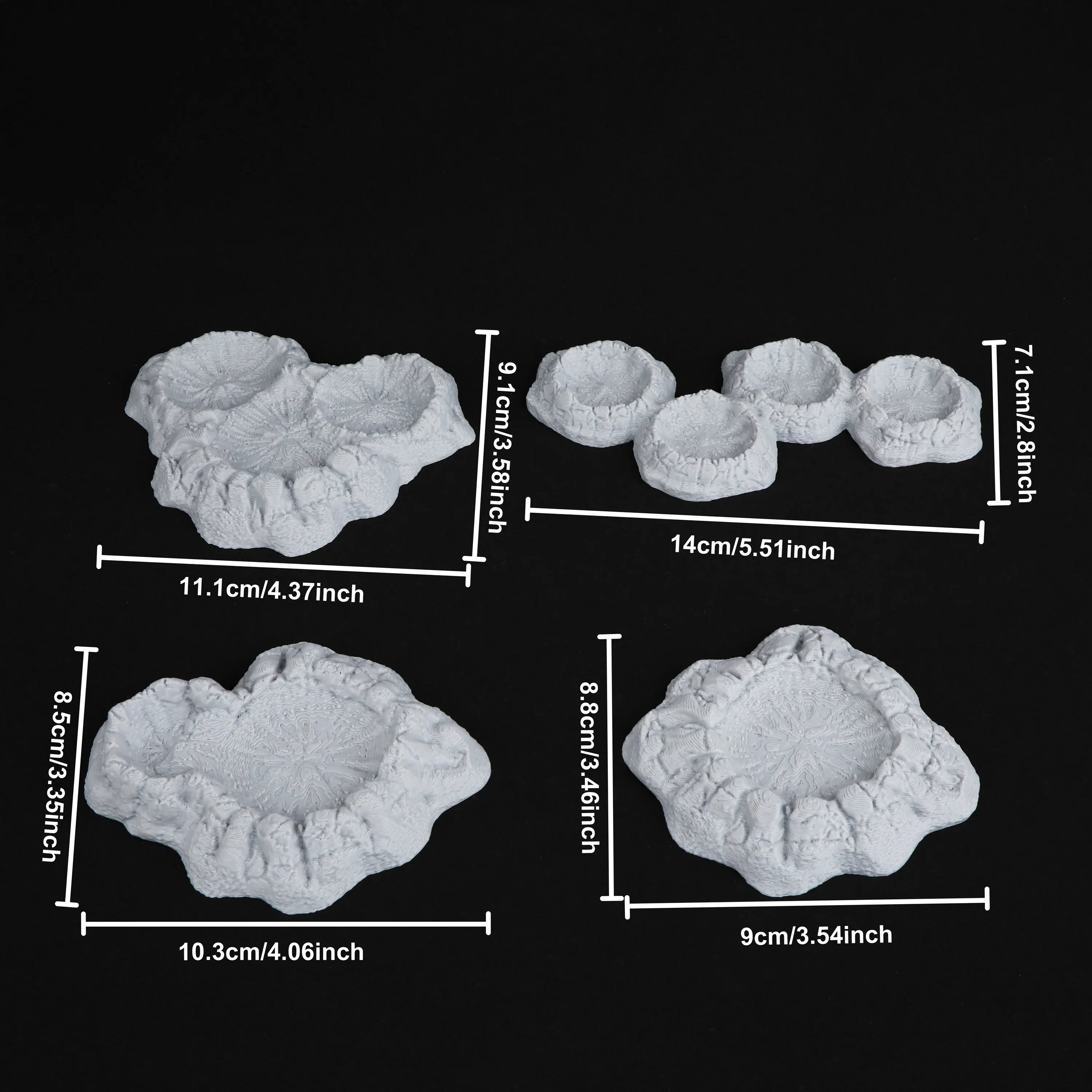 Sci-Fi Battlefield Crater Terrain Bundle – Lunar Blast Craters for Interstellar Role Playing Tabletop Games, Building Accessory