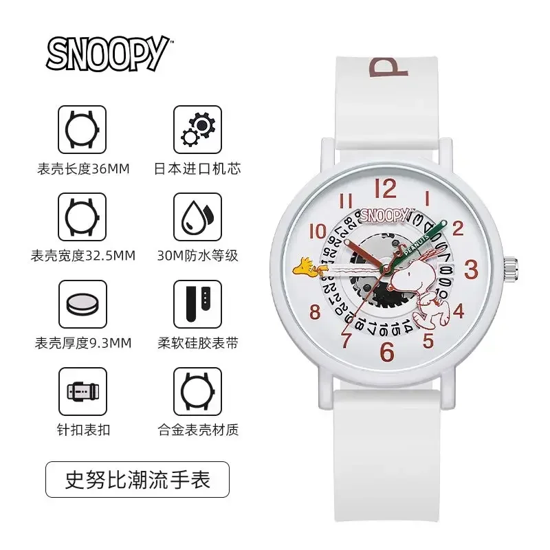 Snoopy Lichtgevende Waterdichte Student Horloge Mode Koreaanse Versie Eenvoudige Trend Quartz Horloges