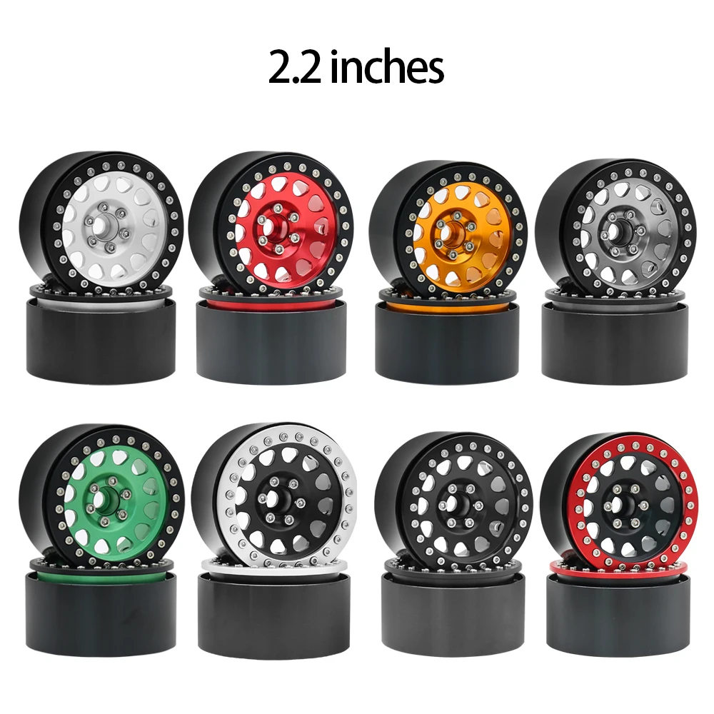1/10 gąsienica RC CNC stop aluminium 2.2 "koła Beadlock obręczy dla TRX4 TRX6 D90 Axial SCX10 Wraith Capra 1.9 RGT EX86100