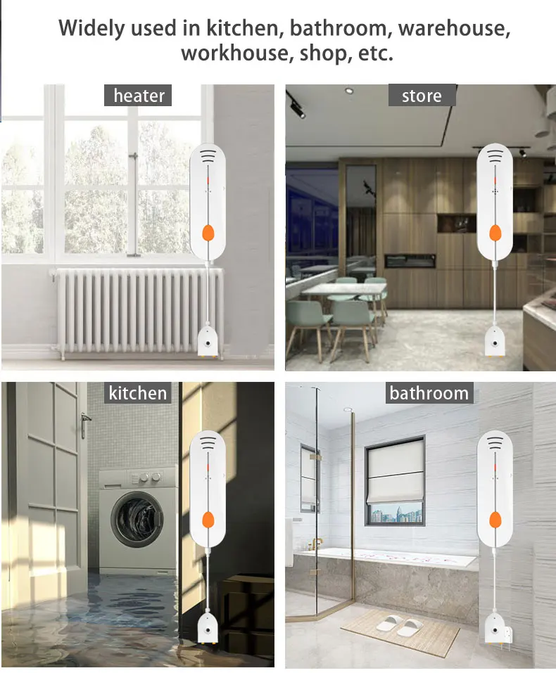 WiFI Wasserleckdetektor Überschwemmungssensor Home 80DB Drahtloser Alarm Tuya Smart Life App Fernbedienung Automatisches Sicherheitssystem – Detail 13