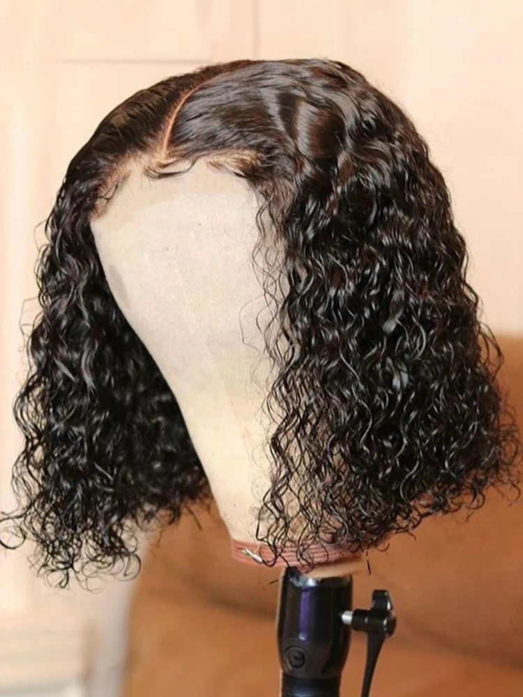 

Short Bob Wigs Human Hair 100% Deep Wave Pre Cut 7x5 Wear Go Glueless WigsWater Curly 4x4 13x4 Lace Closure Front Wigs For Women