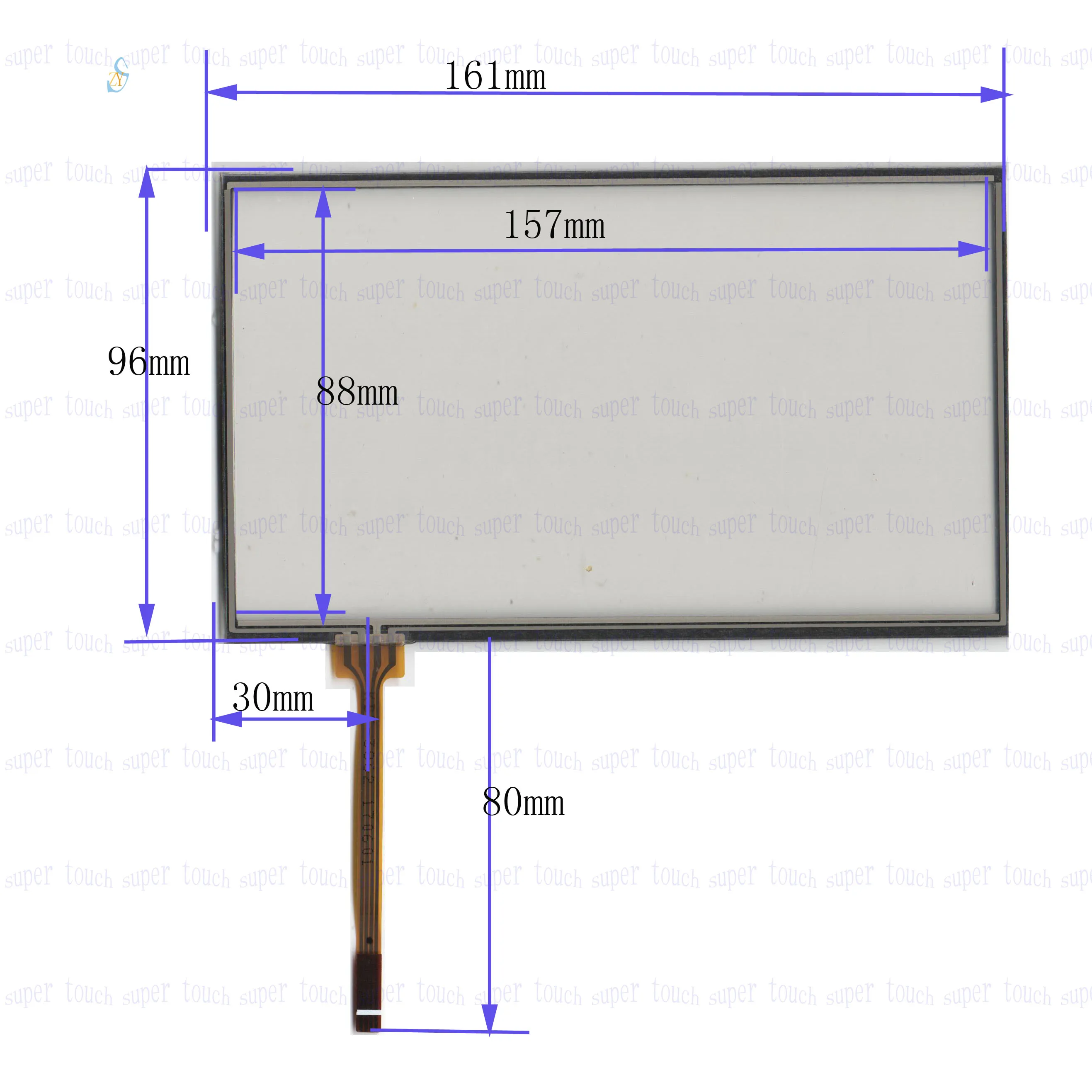 

KDT-3862 industrial touch handwriting external screen glass four wire resistor 7 inches KDT3862