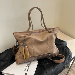 Borsa a tracolla in morbida pelle di alta qualità per donna borsa a tracolla per Laptop da viaggio di grandi dimensioni borsa a tracolla per rivetti di lusso Femme