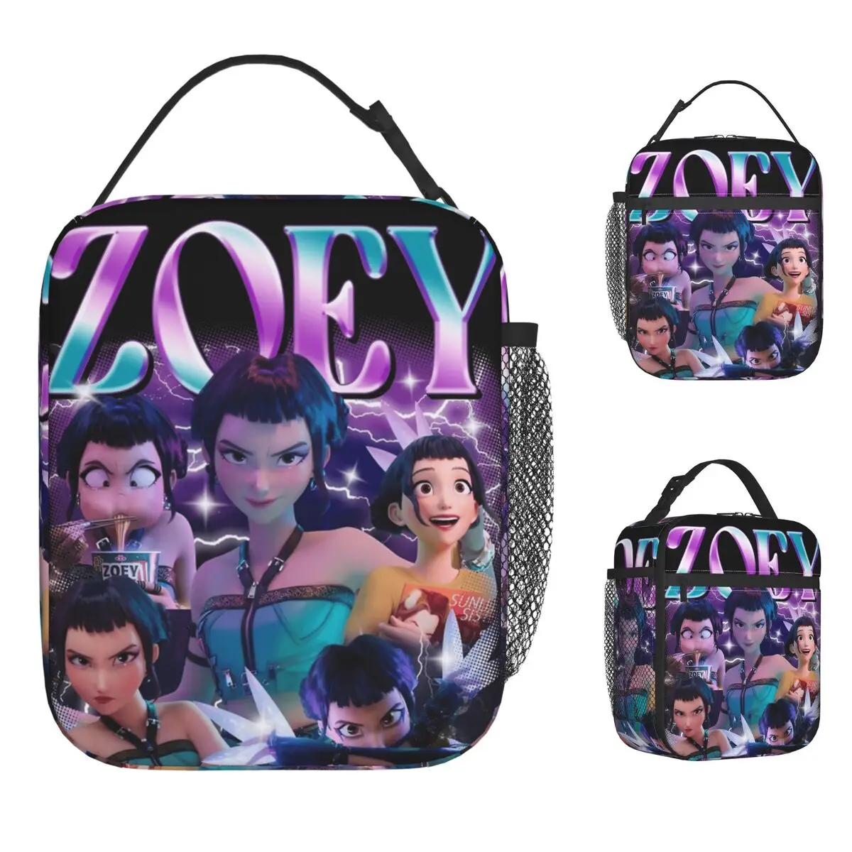 HUNTRX Kpop شيطان الصيادين زوي الغداء حقيبة المحمولة علب الاغذية الطفل مدرسة مصمم حقيبة للحفاظ على البرودة عادية أكسفورد حمل أكياس الغذاء #1