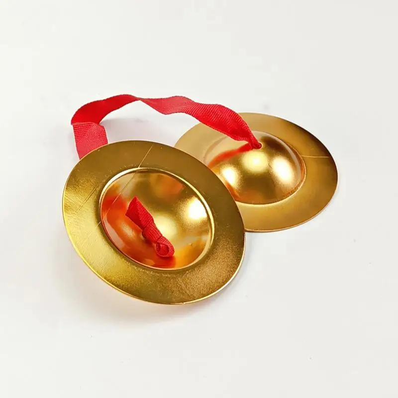 1 Pair Traditional Chinese Gong With Rope Copper Cymbal Hand Percussion Instruments For Stage Party Musical