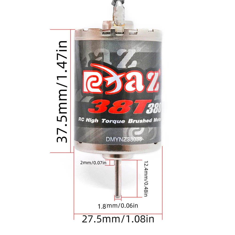 9IMOD Brushed Motor 370/380/390 7.2V Waterproof JST/Point Plug For 1/18 1/16 RC Crawler