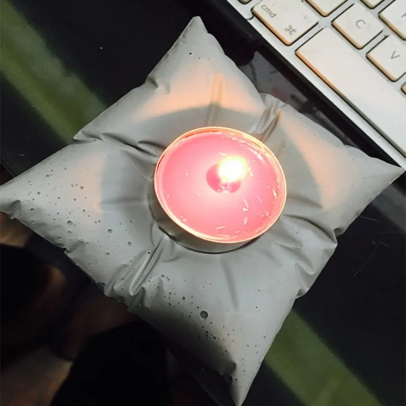 Silicone Concrete Molds Cement Pillow Mould Candle Holder Mold Candlestick Molds Home Crafts Decoration Silicone Rubber PRZY image 2