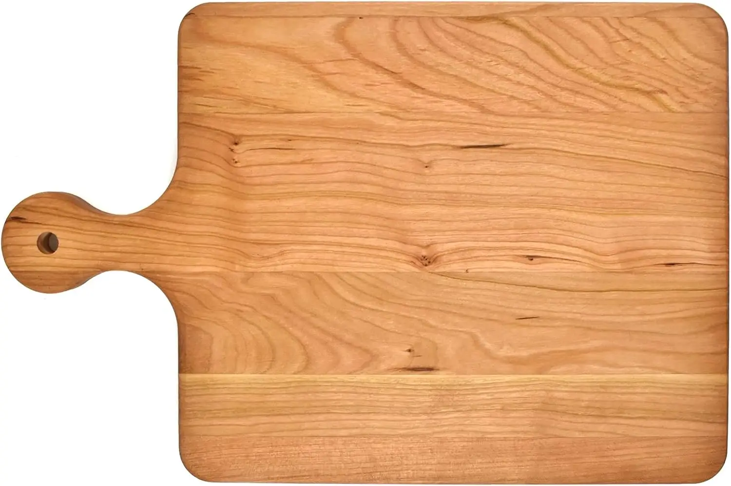 

Revival Woodworking - 16 Inches x 10.5 Inches x 0.75 inches Wood Cutting Board With Paddle Handle - Maple, Cherry, Walnu