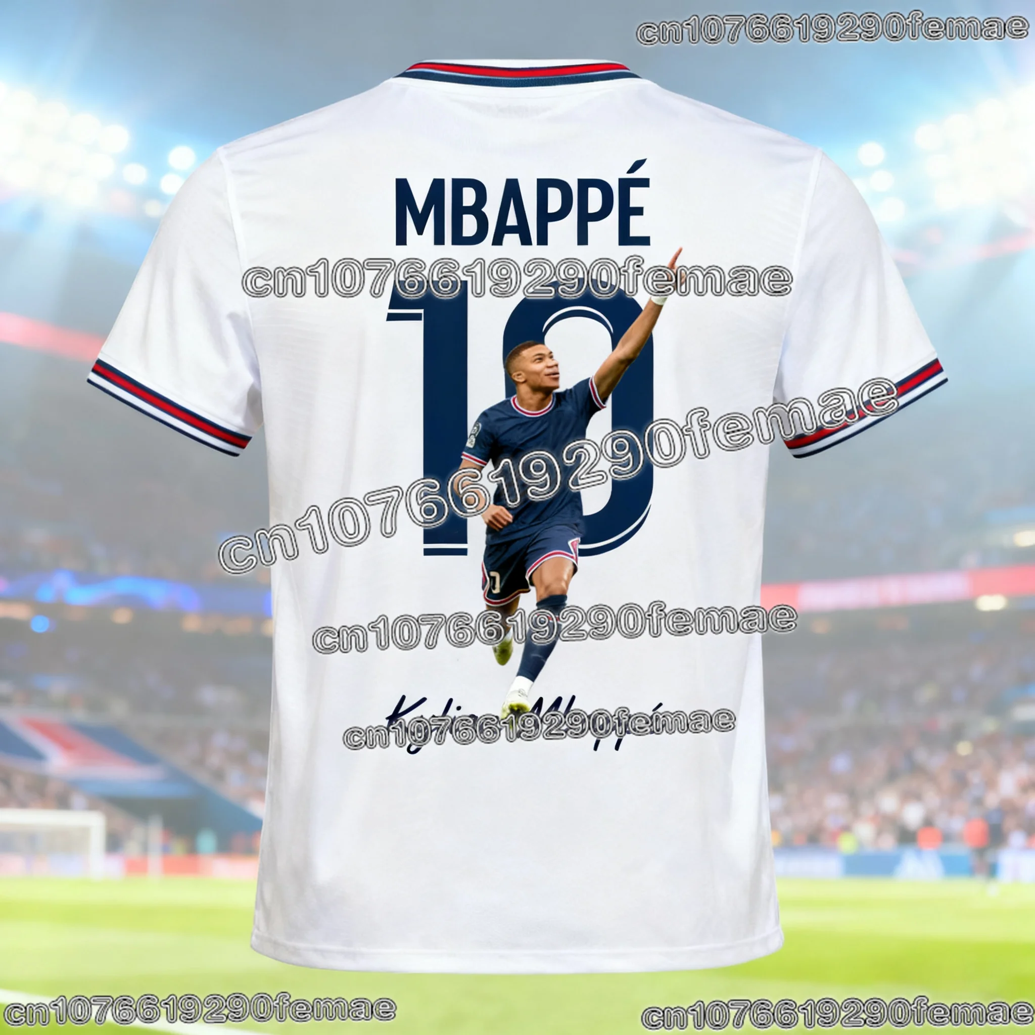 حار بيع 2026 Mbappé # 10 قميص كرة قدم مطبوع ثلاثي الأبعاد للرجال والنساء والأطفال ملابس رياضية كاجوال لتدريب كرة القدم إصدار مروحة تي شيرت #4