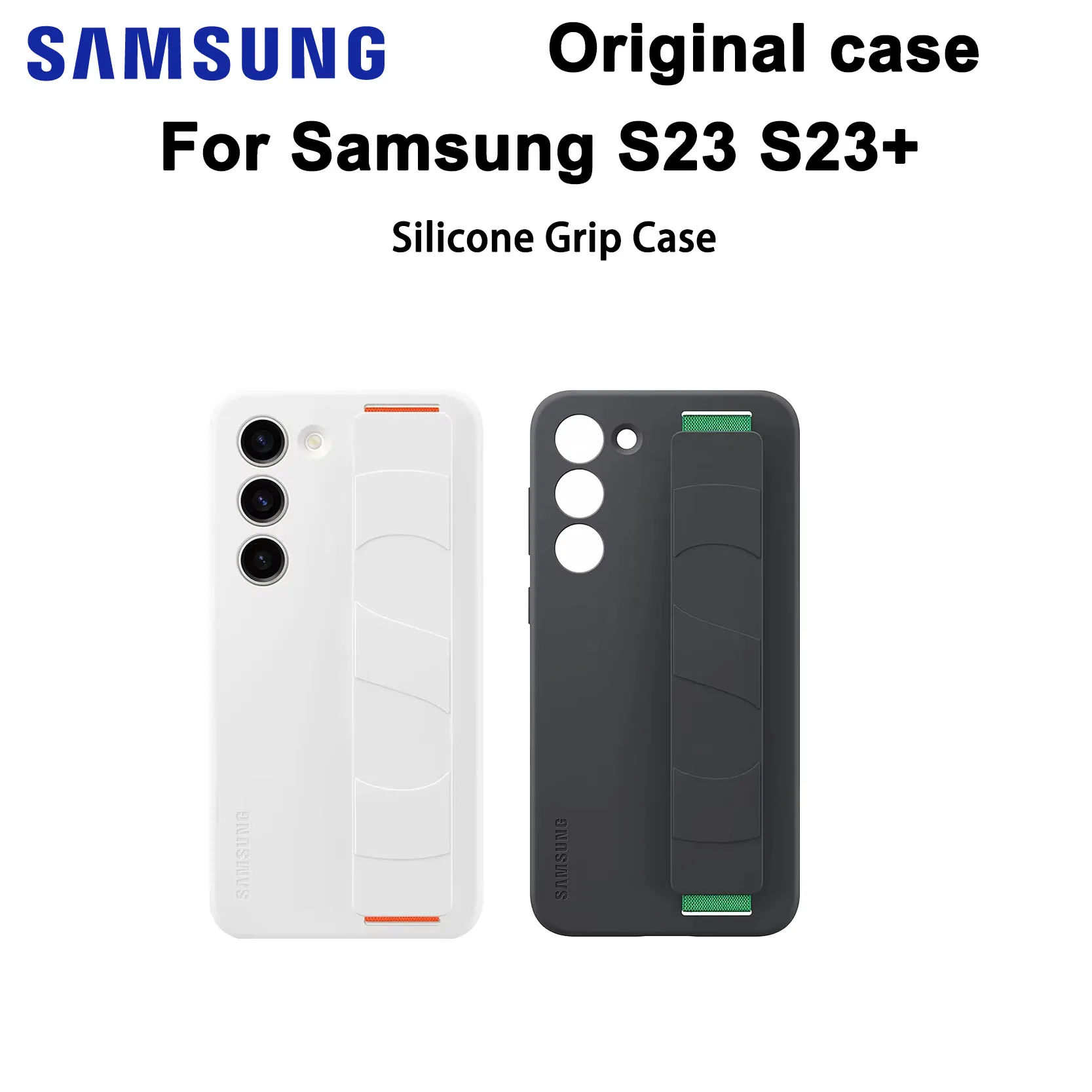 

Original Case For Samsung Galaxy S23 S23+ High Quality Silicone Grip Case Wristband Elastic Wrist Strap Shockproof